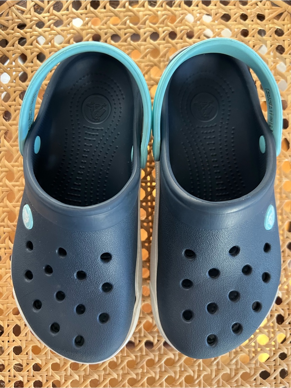 CROCS Kids Navy and Light Blue Classic Clogs Size c12/13 - Picture 3 of 12